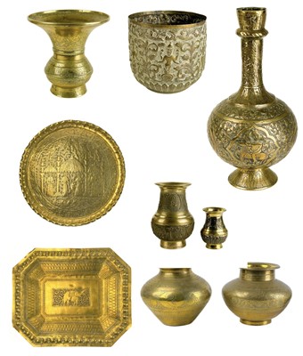 Lot 52 - A Persian brass huqqa base, 19th century