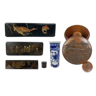 Lot 1119 - A Japanese black lacquer rectangular box, circa 1900.