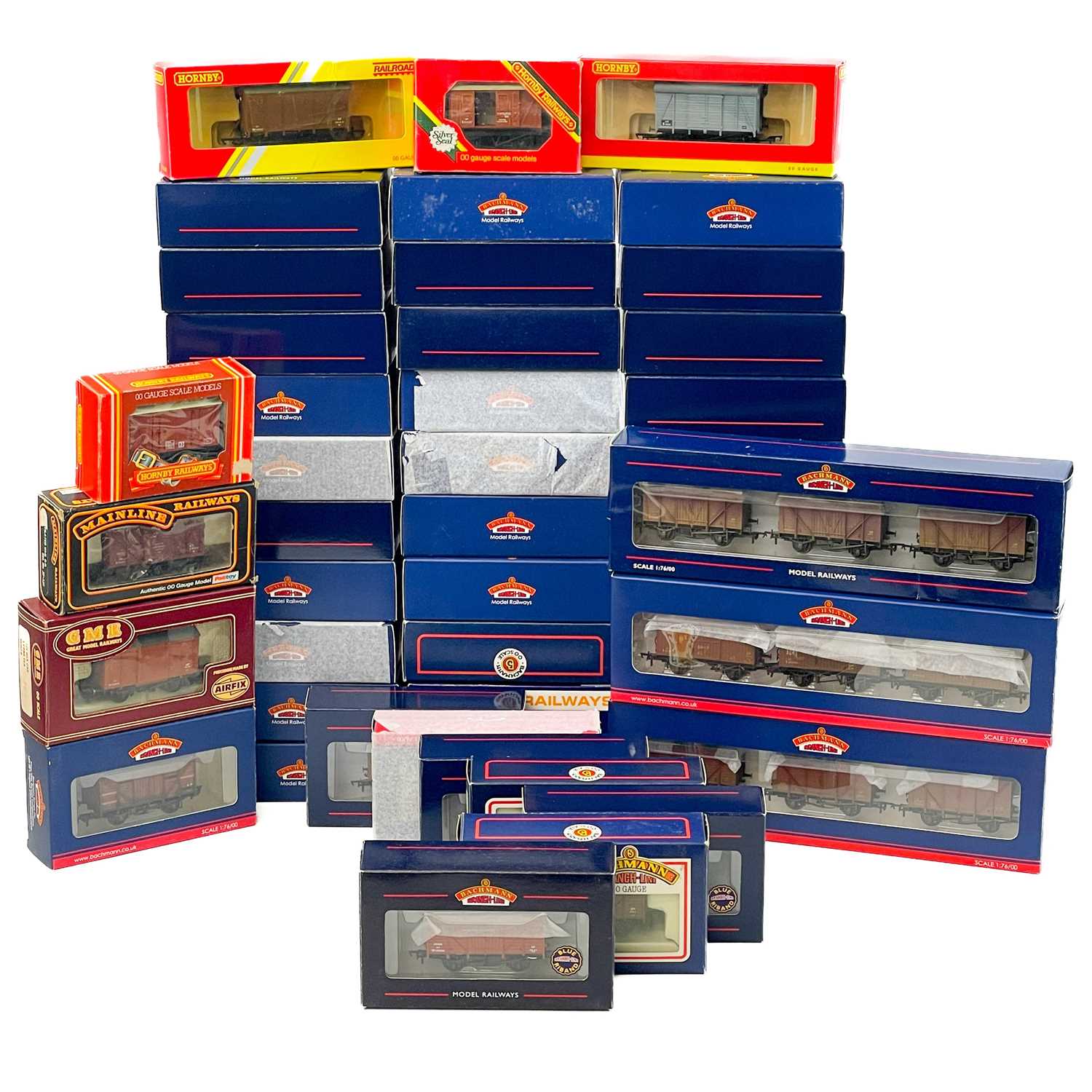 Lot 619 - Bachmann / Hornby wooden "00" ventilated vans - various types (x53 wagons)