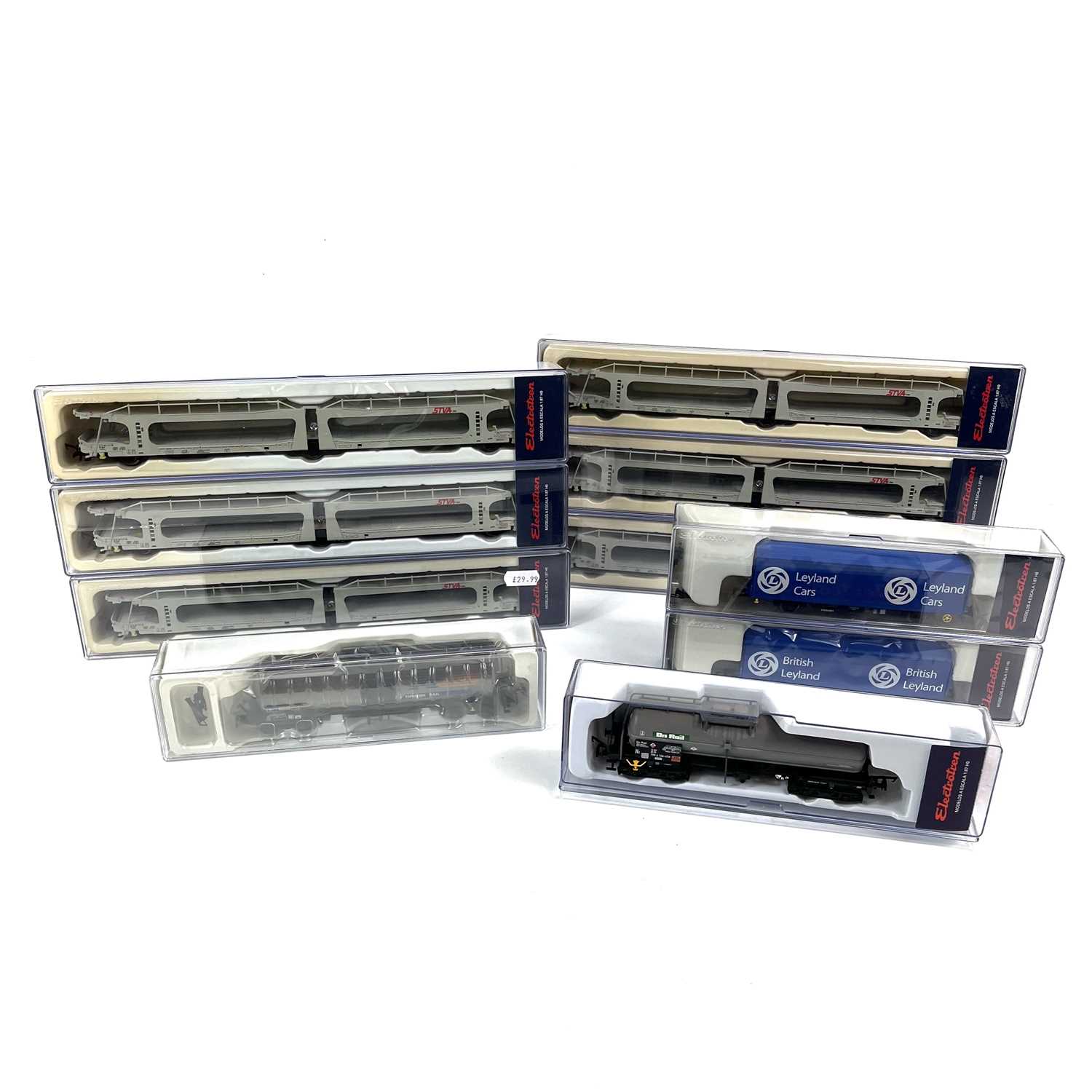 Lot 619 - Electrotren "HO" Car Transporters, tank wagons and ferry wagon (x10)