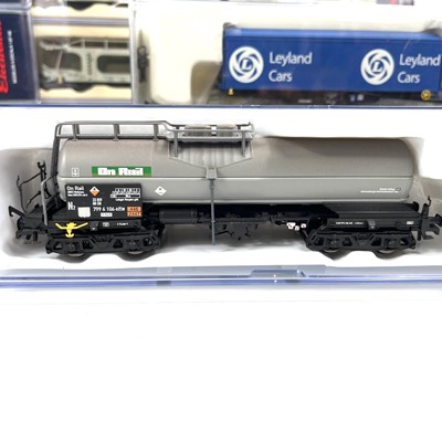 Lot 619 - Electrotren "HO" Car Transporters, tank wagons and ferry wagon (x10)