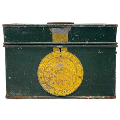 Lot 104 - A Milners of Liverpool Patent Fire Resistant strong box.