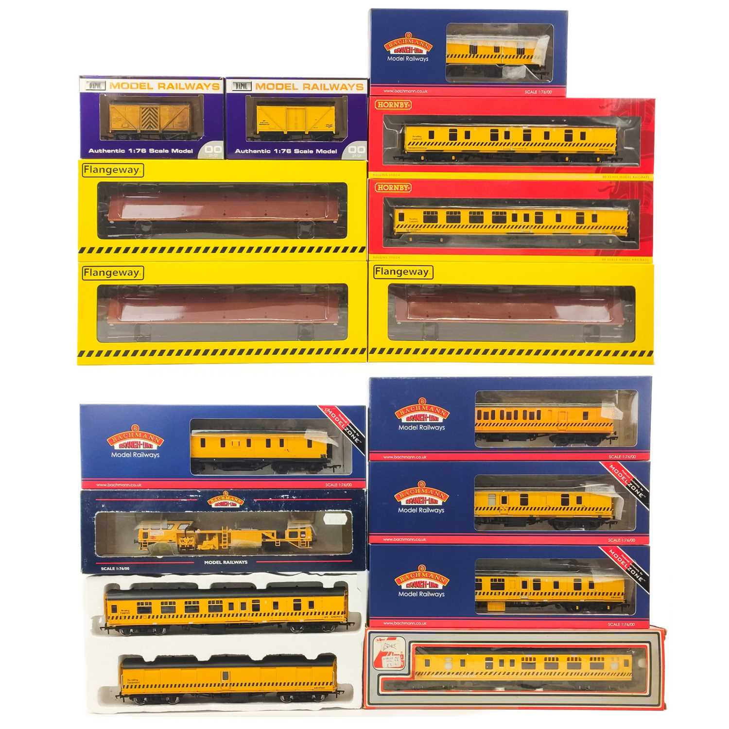 Lot 620 - Bachmann / Hornby / Dapol / Flangeway etc. yellow motorised tamper and engineers vehicles (x16)