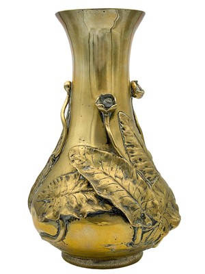 Lot 1012 - A Japanese polished bronze vase, Meiji period.