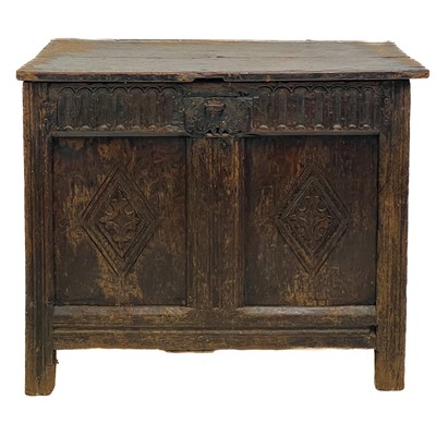 Lot 194 - A small panel oak coffer.