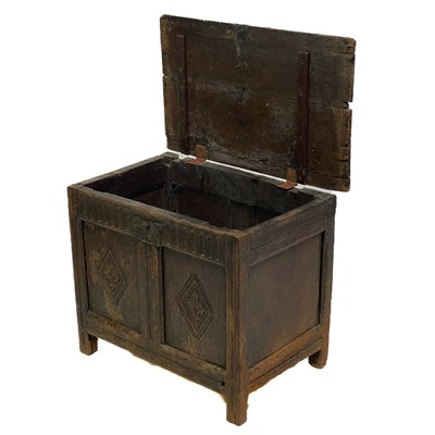 Lot 194 - A small panel oak coffer.