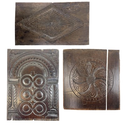 Lot 72 - An 18th century oak panel.