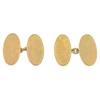 Lot 453 - A pair of 9ct hallmarked gold cuff links.