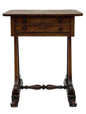 Lot 674 - A 19th century mahogany work table.