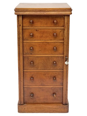 Lot 457 - A Victorian walnut Wellington chest.