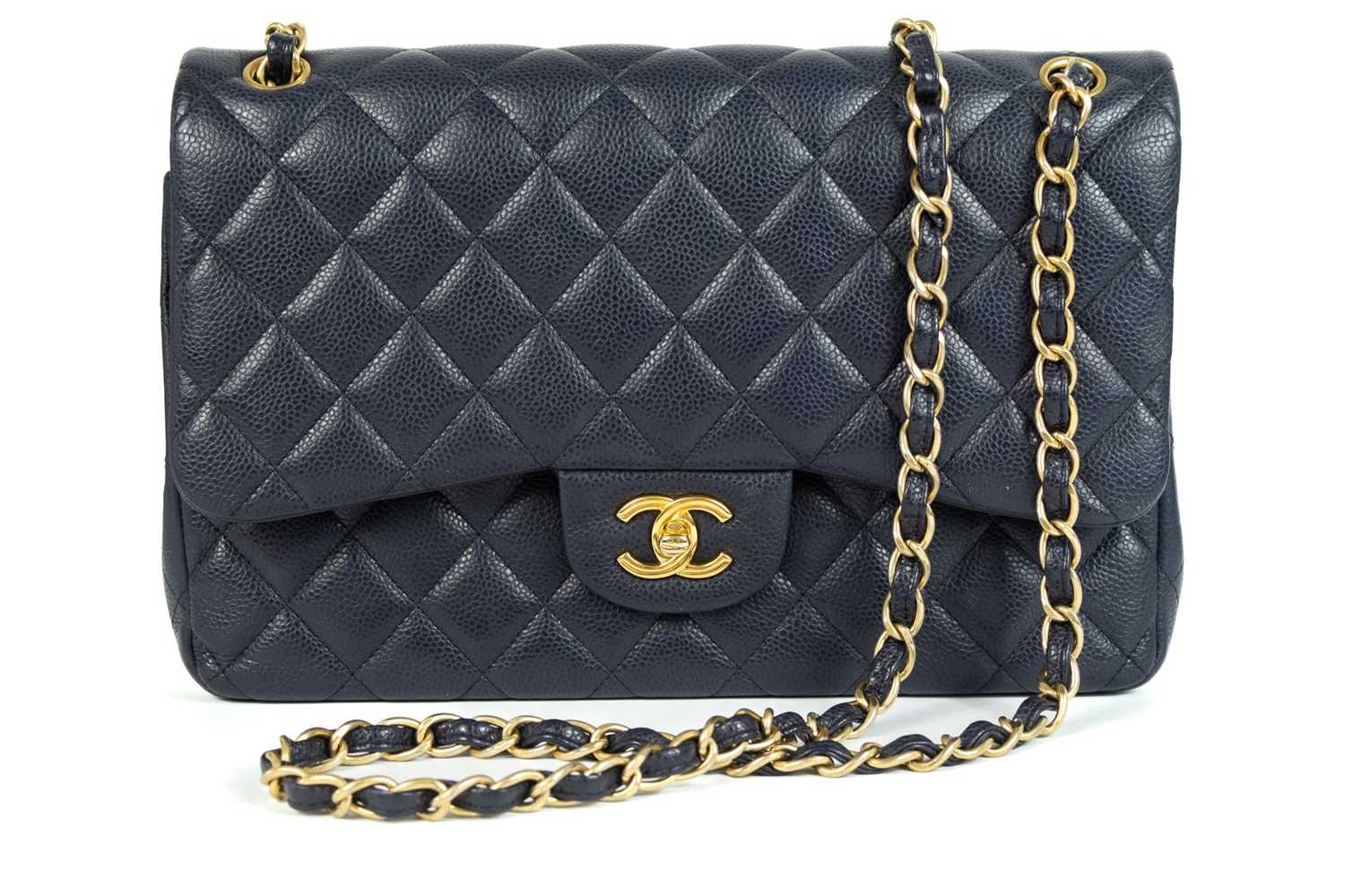 Navy and clearance gold handbag