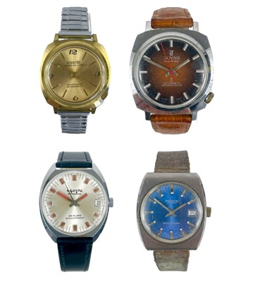 Lot 126 - A selection of four retro gentleman's mechanical wristwatches.