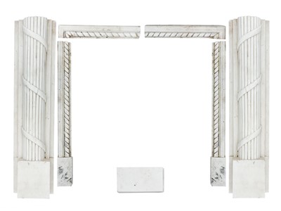 Lot 416 - A Regency, white marble, part fire surround.