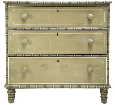 Lot 113 - A Victorian painted pine chest.