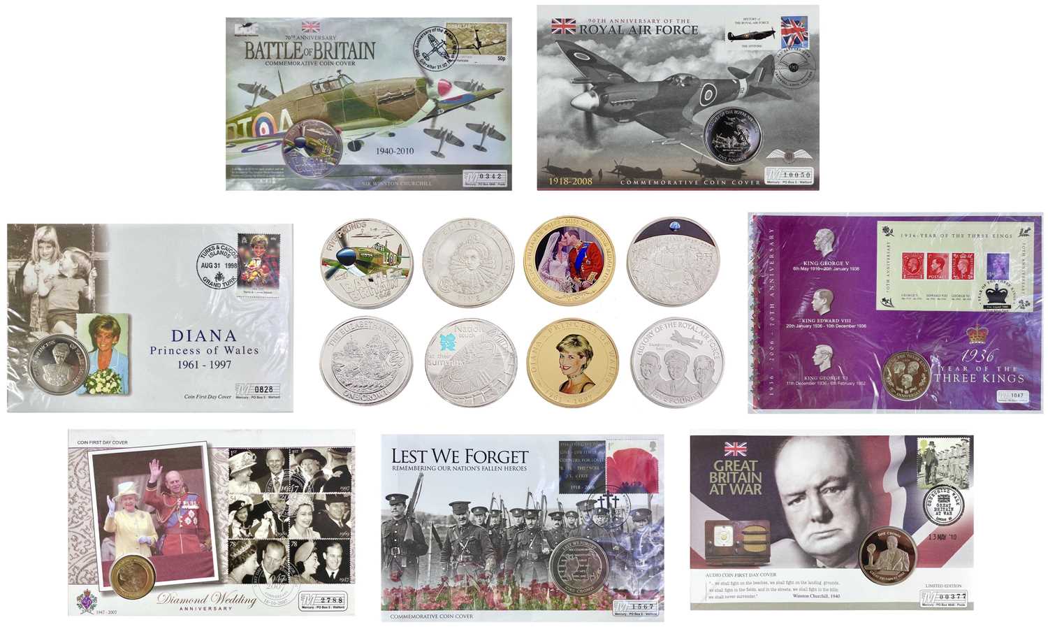 Lot 112 GB and Commonwealth coin covers and other