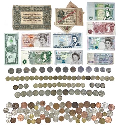 Lot 114 - GB pre 1947 coinage, banknotes and decimal coinage etc.