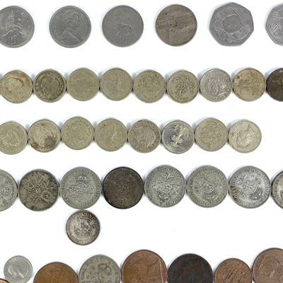 Lot 114 - GB pre 1947 coinage, banknotes and decimal coinage etc.