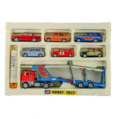 Lot 878 - Corgi Toys Car Transporter with six cars Gift Set No. 48