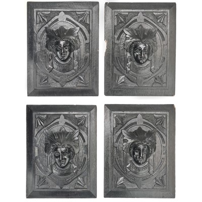 Lot 163 - Four oak carved panels.