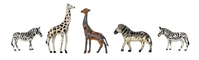 Lot 876 - Lead zoo animals - zebras, giraffes, hippos, lions, tigers etc.