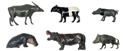Lot 876 - Lead zoo animals - zebras, giraffes, hippos, lions, tigers etc.