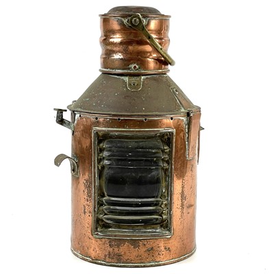 Lot 257 - A copper signal lamp.