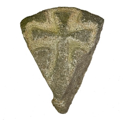 Lot 270 - A granite low relief carved cross.