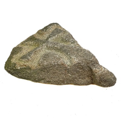 Lot 270 - A granite low relief carved cross.