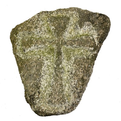 Lot 273 - A granite low relief carved cross.