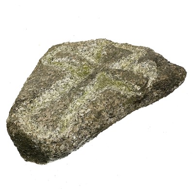 Lot 273 - A granite low relief carved cross.