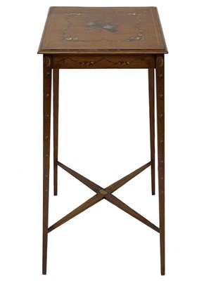 Lot 425 - An Edwardian painted mahogany urn stand or lamp table.