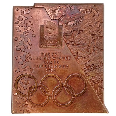 Lot 89 - A 1994 Lillehammer Winter Olympics copper participants medal.