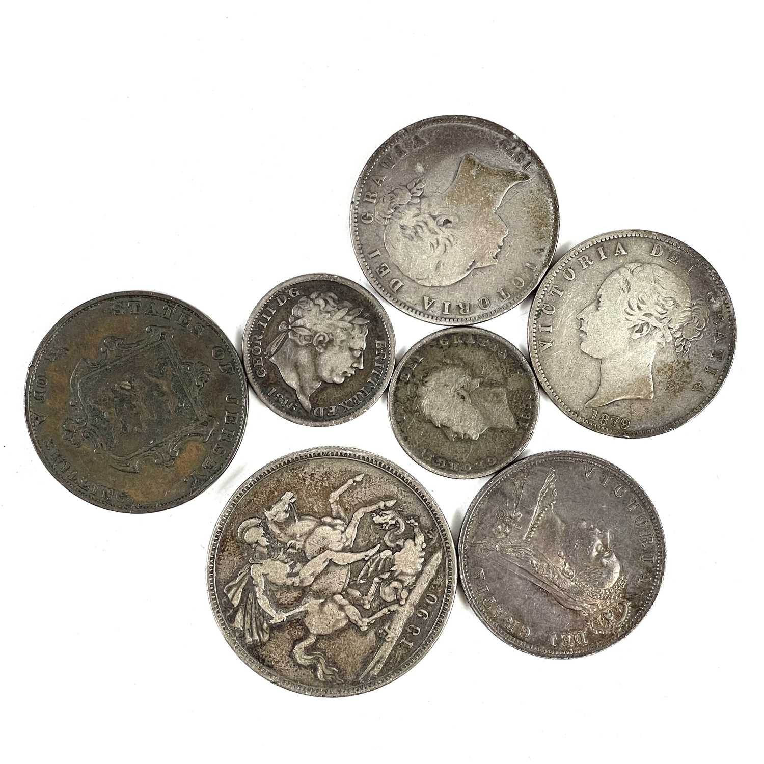 Lot 118 - George III & IV and Victorian silver coins etc