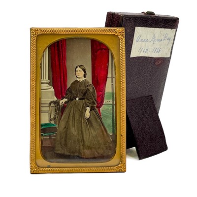 Lot 144 - A Victorian colour tint ambrotype portrait.