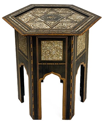 Lot 44 - A large Damascus marquetry occasional table, Syria, late 19th century.