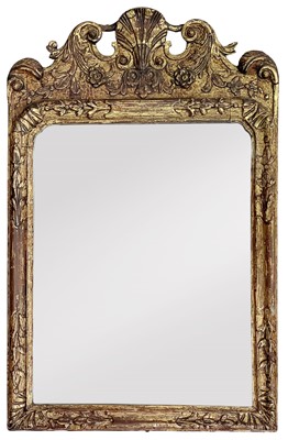 Lot 71 - An early 18th century style gilt gesso wall mirror.