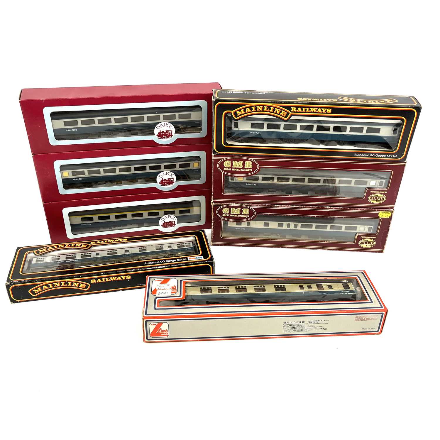 Lot 623 - Lima, Mainline, Airfix, Dapol Mark 1 & 2 blue & grey coaches (x8)