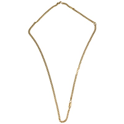 Lot 338 - A 9ct gold broken curb-link necklace.