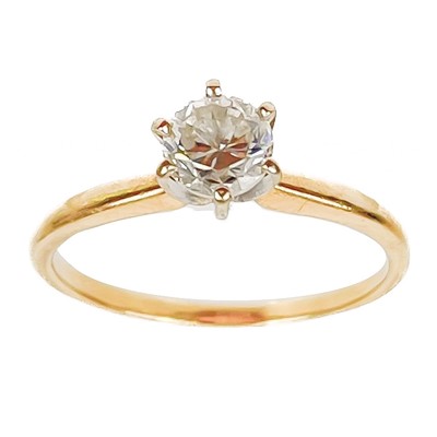 Lot 96 - A diamond 0.46ct (estimated) 14ct solitaire ring.