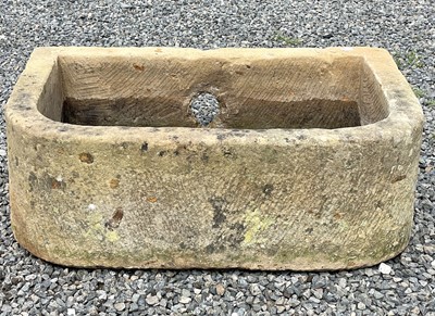 Lot 283 - A 19th century sandstone D shape trough.