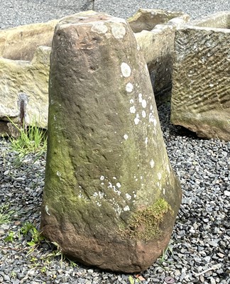 Lot 276 - A sandstone staddle stone base.