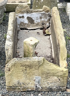 Lot 272 - A large sandstone rectangular trough.