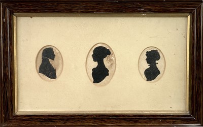 Lot 117 - Three 19th century silhouettes in single frame.