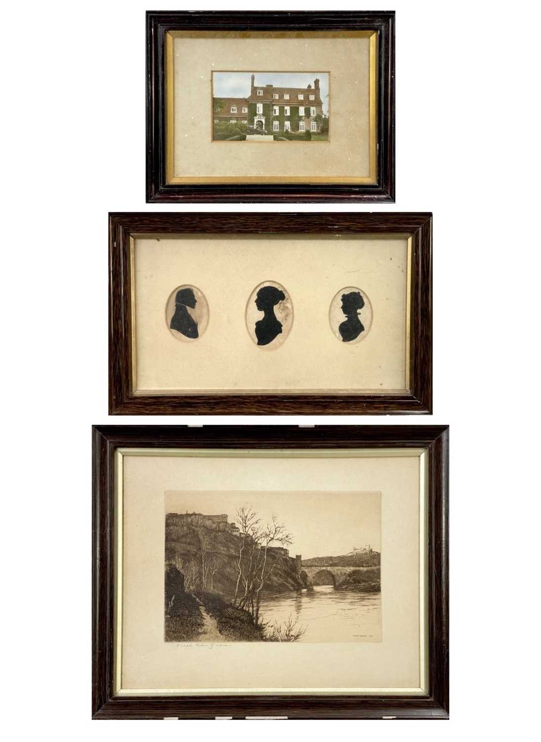 Lot 117 - Three 19th century silhouettes in single frame.