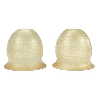 Lot 283 - Pair of Vaseline glass light shades.