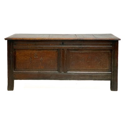 Lot 175 - A late 17th century oak coffer.