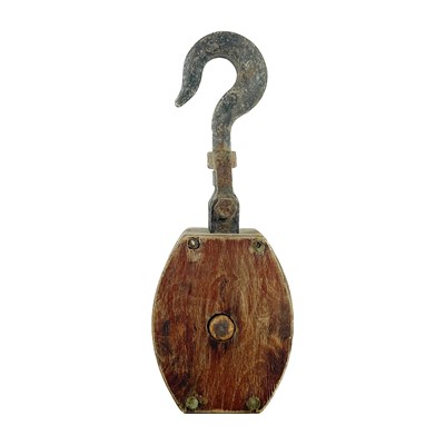 Lot 41 - A hardwood and steel ship's pulley block.