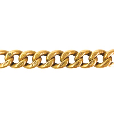 Lot 50 - A 9ct rose gold curb-link chain.