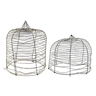 Lot 280 - Two rare Edwardian open wirework garden cloches.