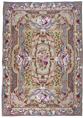Lot 304 - A French Aubusson needlepoint rug, late 20th century.